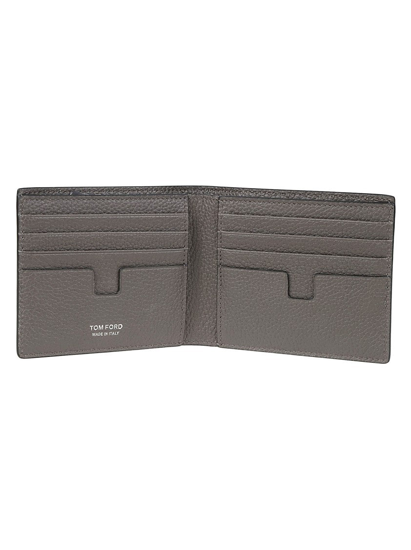 Tom Ford T Line Classic Textured Calf Leather Bi-Fold Wallet