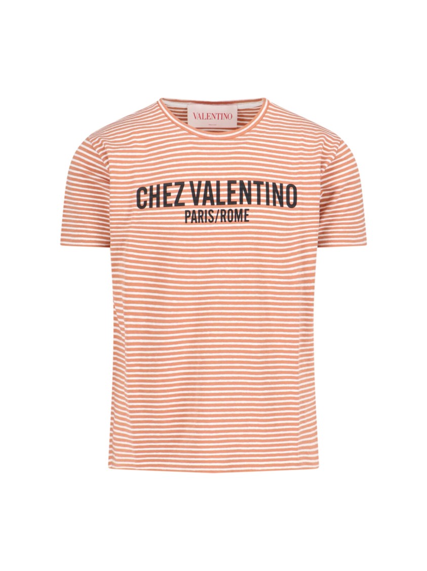 Valentino Chez' Striped T-Shirt – Orange