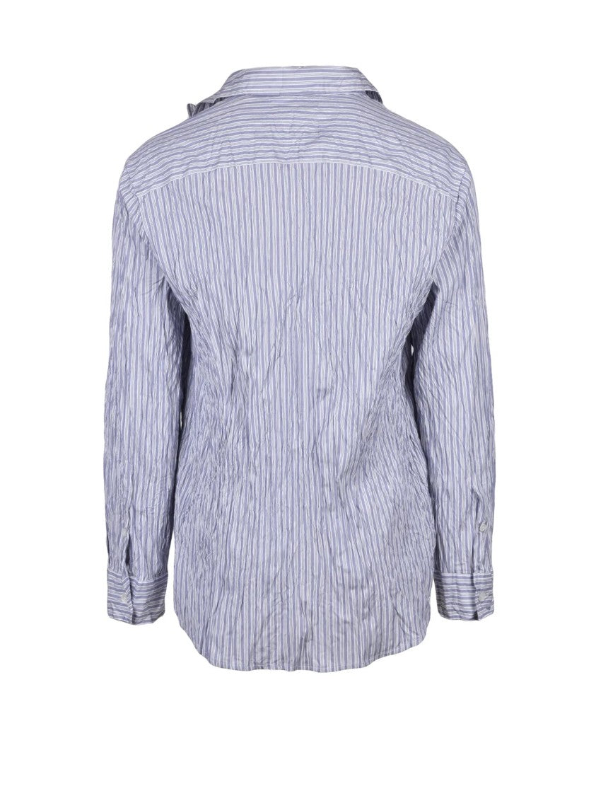 Bottega Veneta Fitted Shirt Crinkled Effect - White/Blue