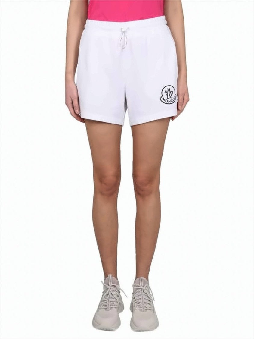Moncler Cotton Shorts With Elastic Waistband And Subtle Logo Patch