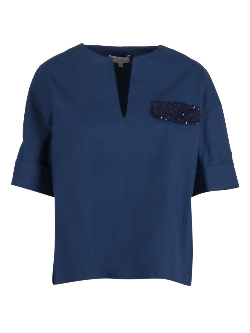 Antonelli Firenze Boxy Sequined Short Sleeve T-Shirt