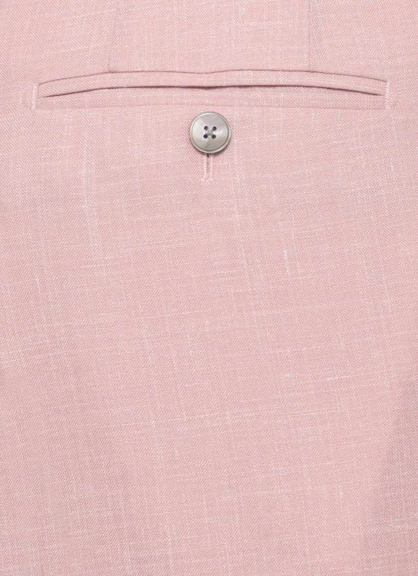 Lardini Pink Wool-Silk-Linen Blend Formal Pants