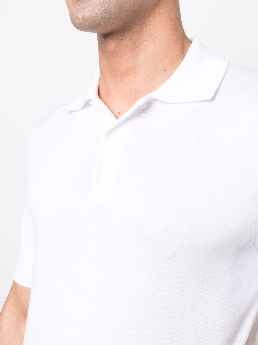 Malo Classic White Polo Shirt With Button Placket
