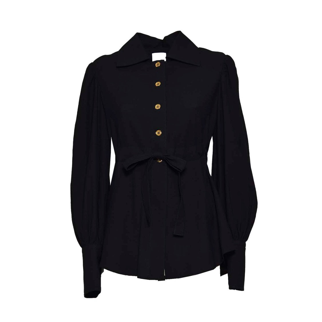 Patou Black Viscose Seersucker Shirt
