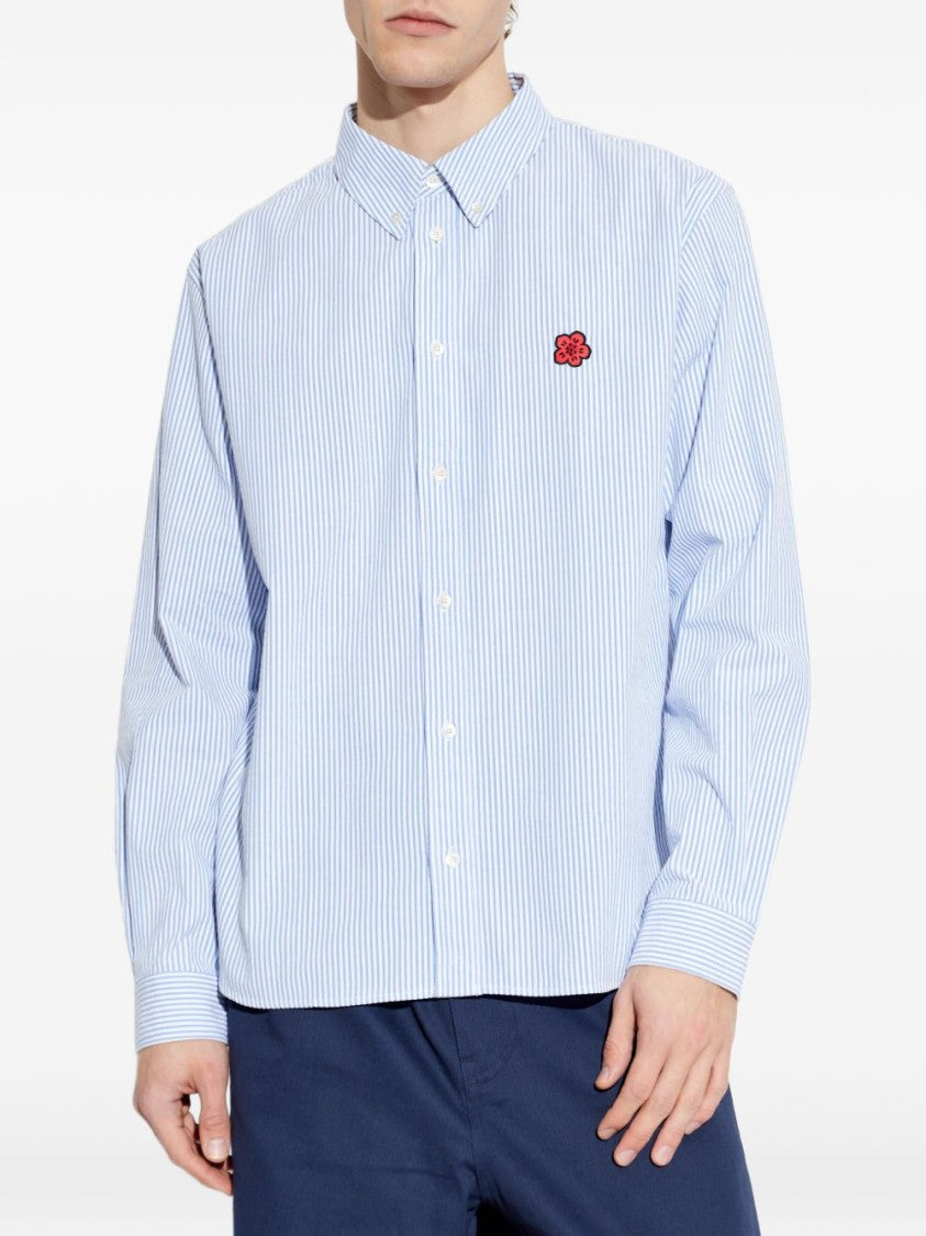 Kenzo Blue Silk And Nylon Short Shirt
