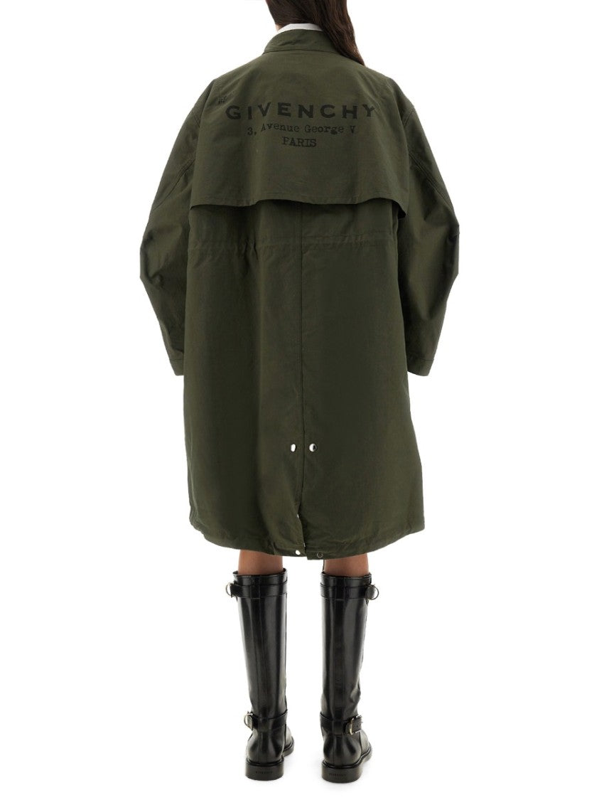 Givenchy Oversized Parka With Logo Print