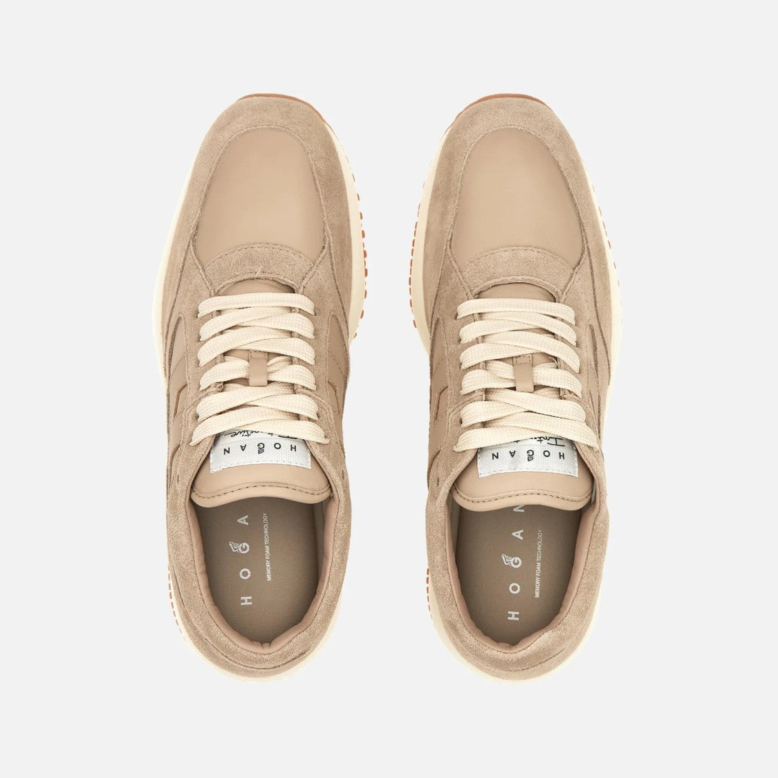 Hogan Beige Interactive H713 Lace-Up Sneakers