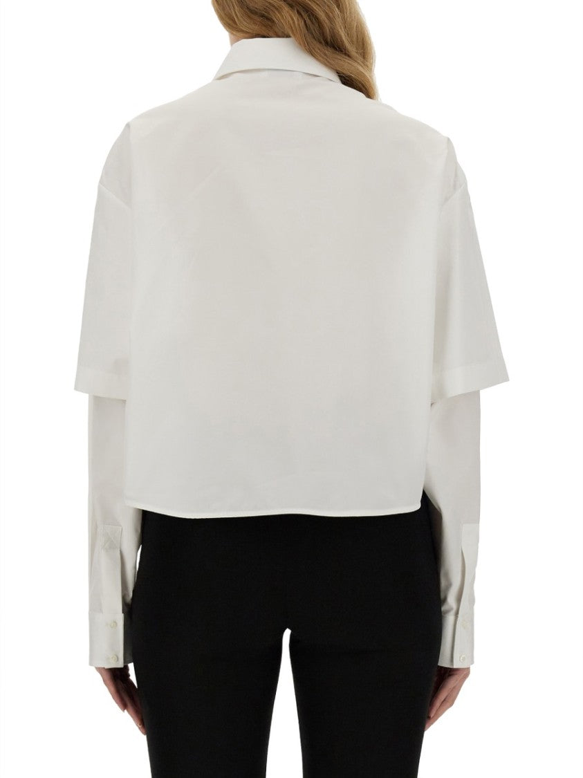 Off-White Cropped Poplin Shirt