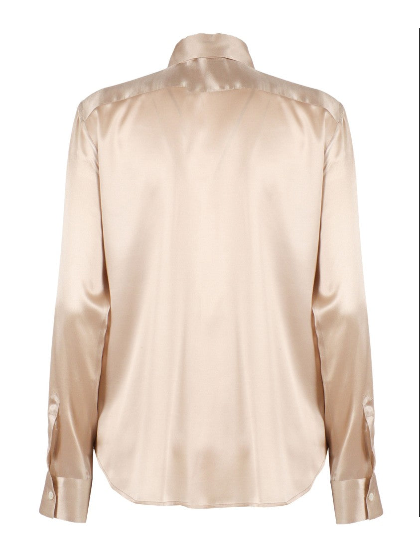 Mazzarelli Camicie Silk Shirt With Classic Collar