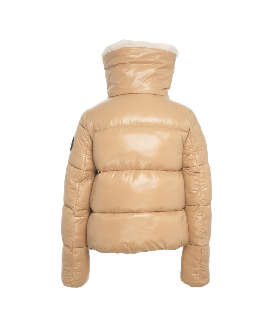 Save The Duck Quilted Puffer Jacket With Soft Faux Fur Collar
