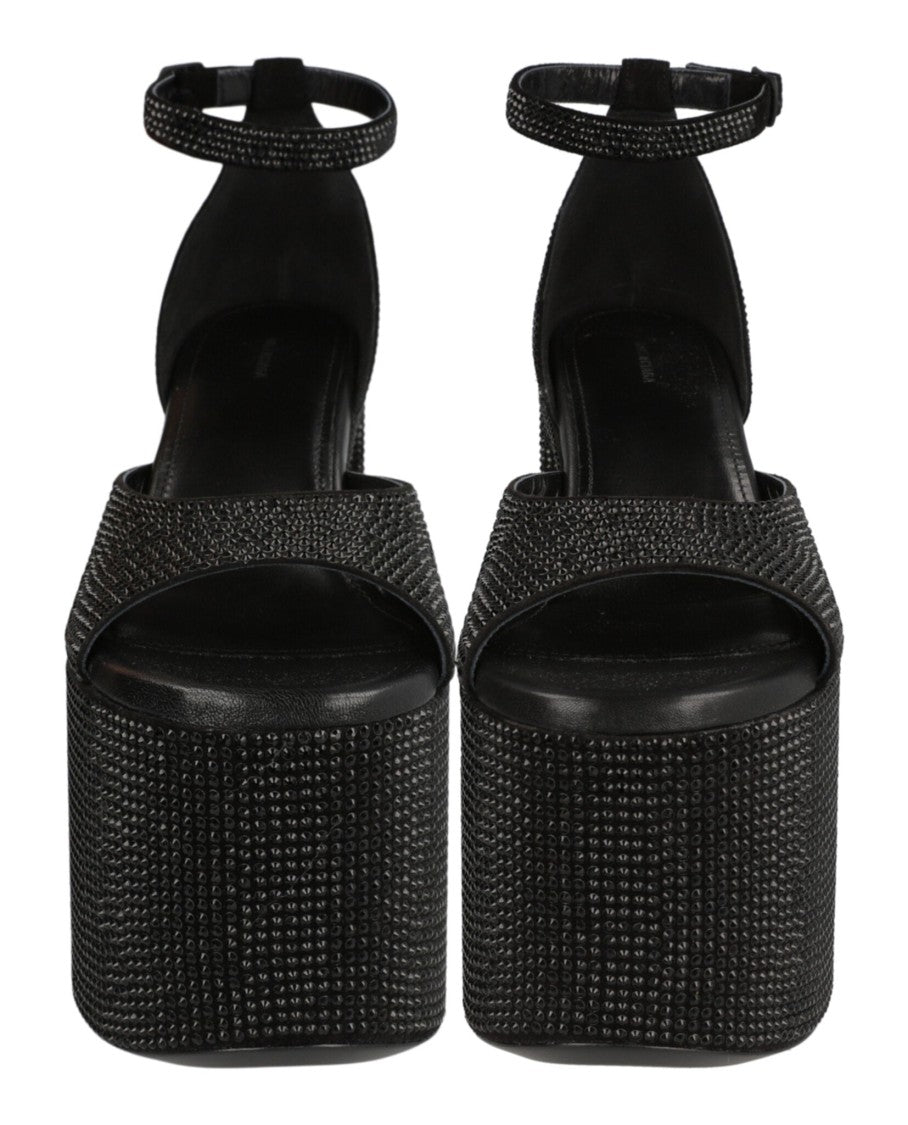 Balenciaga Strass-Embellished Platform Heels With Ankle Strap
