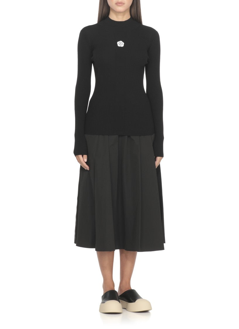 Kenzo Boke Flower High Neck Sweater With Contrasting Embroidery