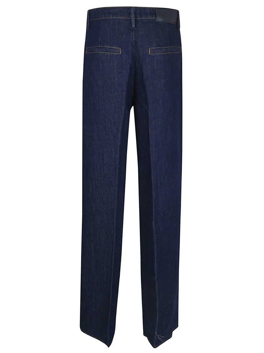 7 For All Mankind High-Waisted Wide Cotton-Linen Trousers