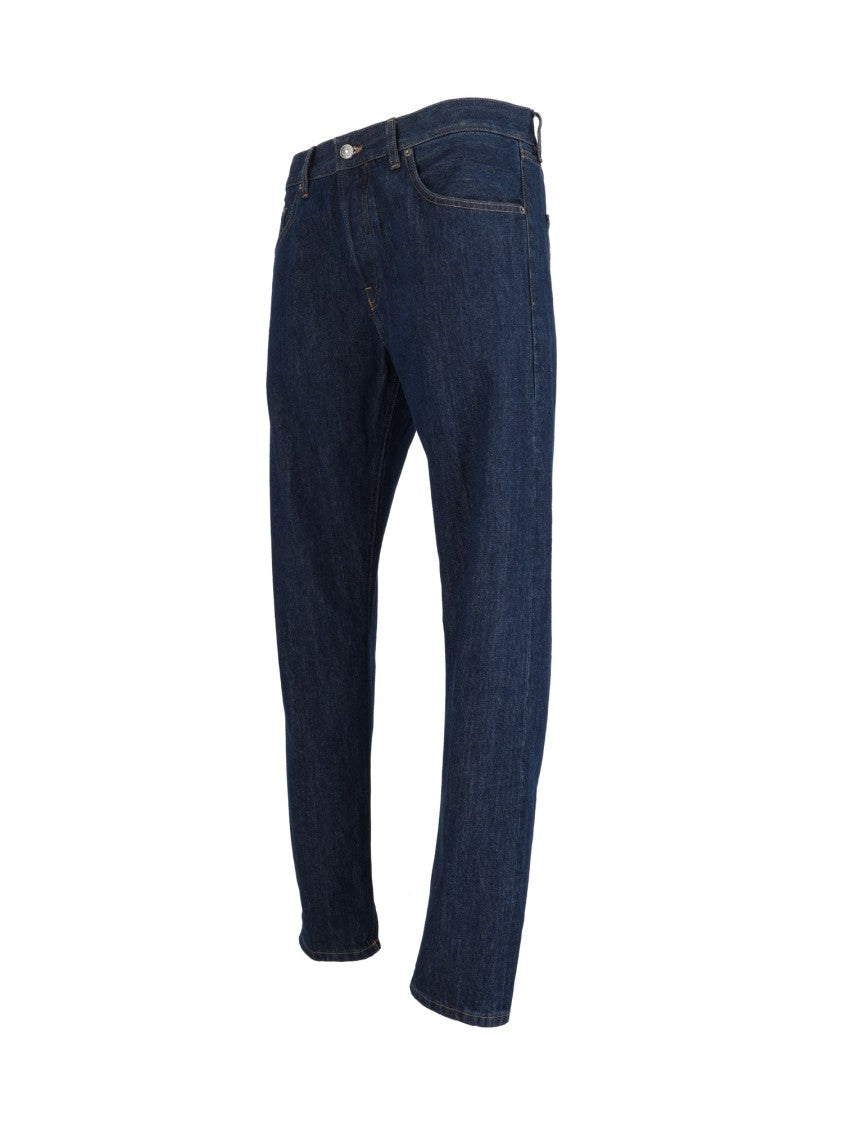 Dondup Classic Straight-Leg Indigo Blue Jeans With Five-Pocket Design