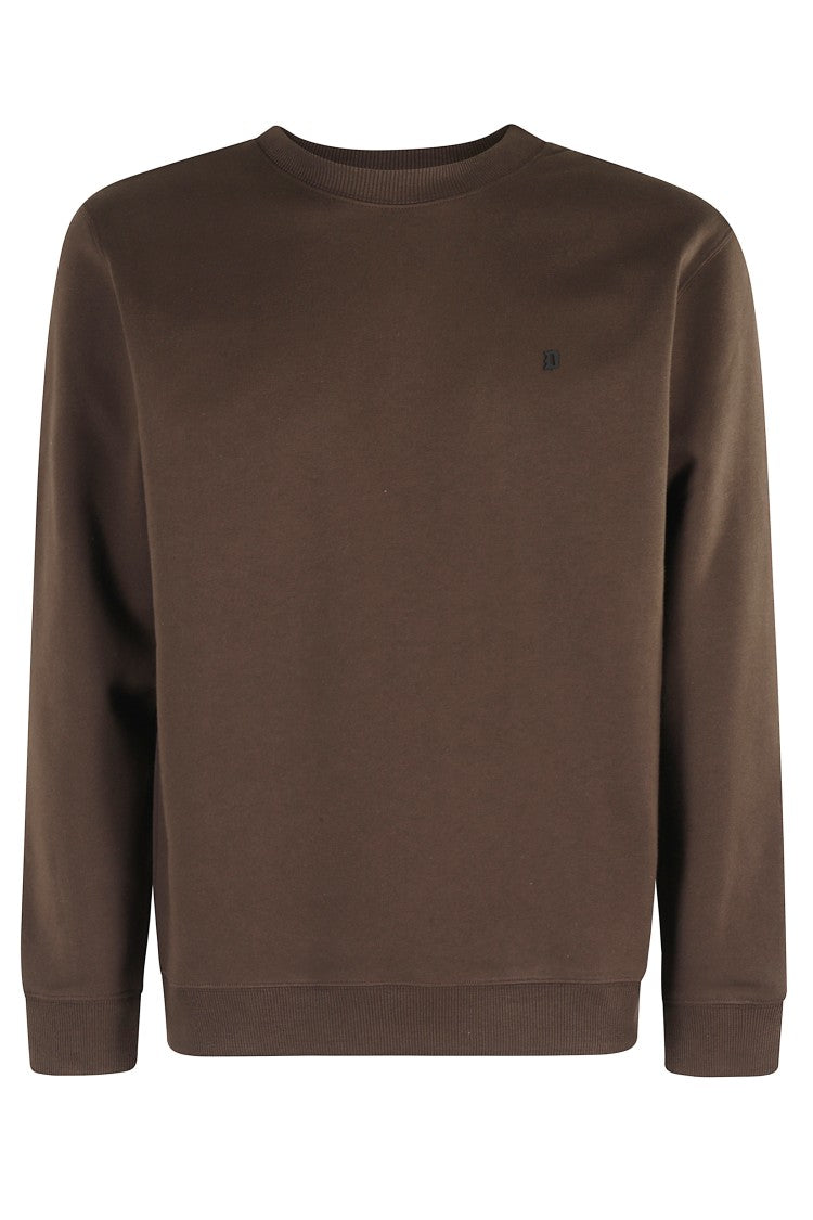 Dondup Comfort-Fit Crewneck Sweatshirt In Soft Brown Cotton