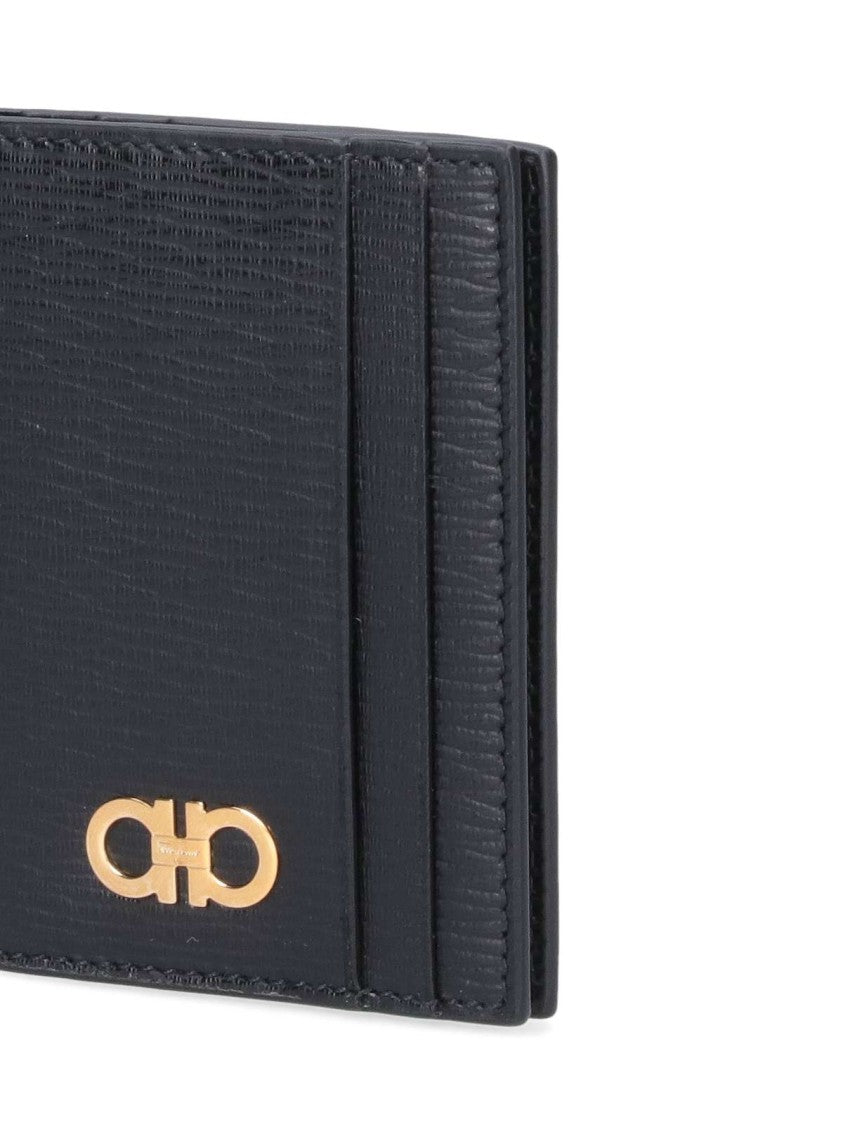 Ferragamo "Gancini" Bi-Fold Wallet – Black