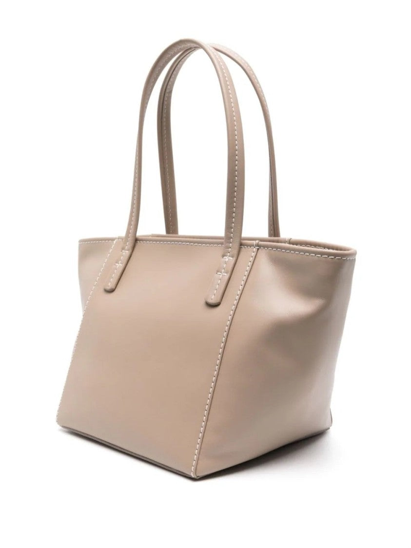 By Far Taupe Leather Handbag