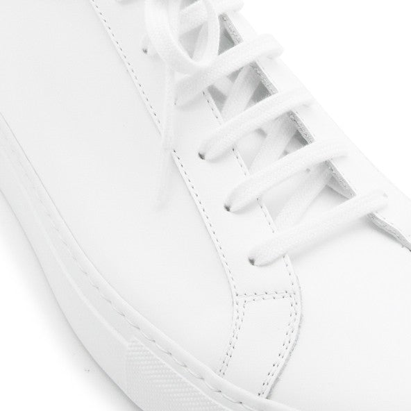 Common Projects Minimalist White Leather Sneakers With Refined Gold Detail
