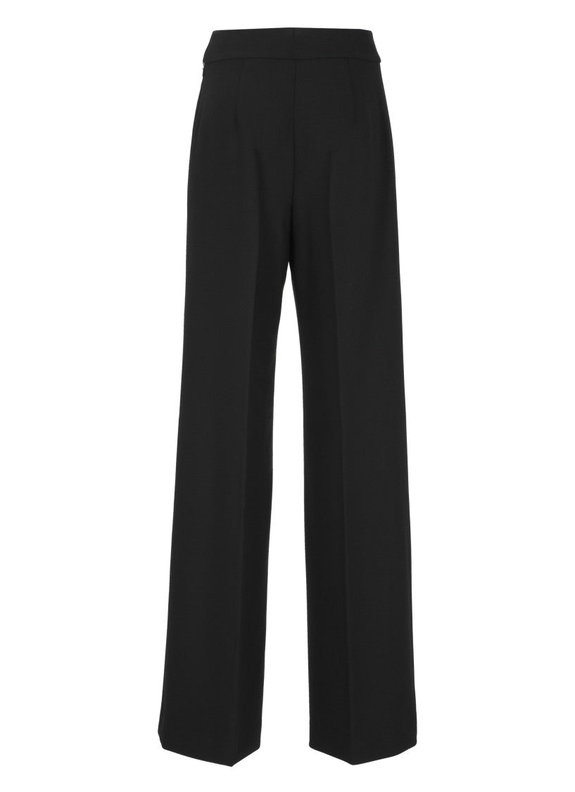 Carolina Herrera Black Wide-Leg Wool Palazzo Pants