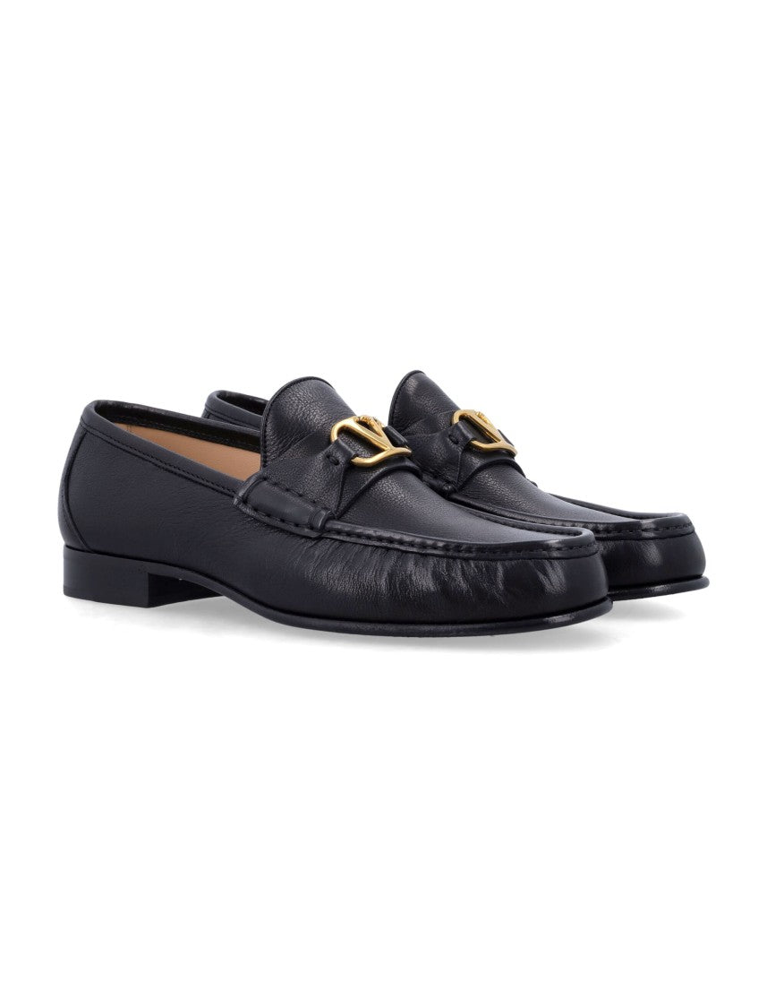 Valentino Garavani Black Leather Loafers
