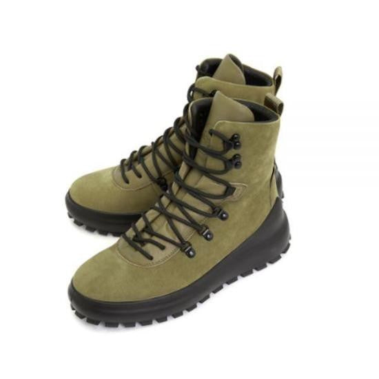 Stone Island High Ankle Suede Boots With Rugged Design