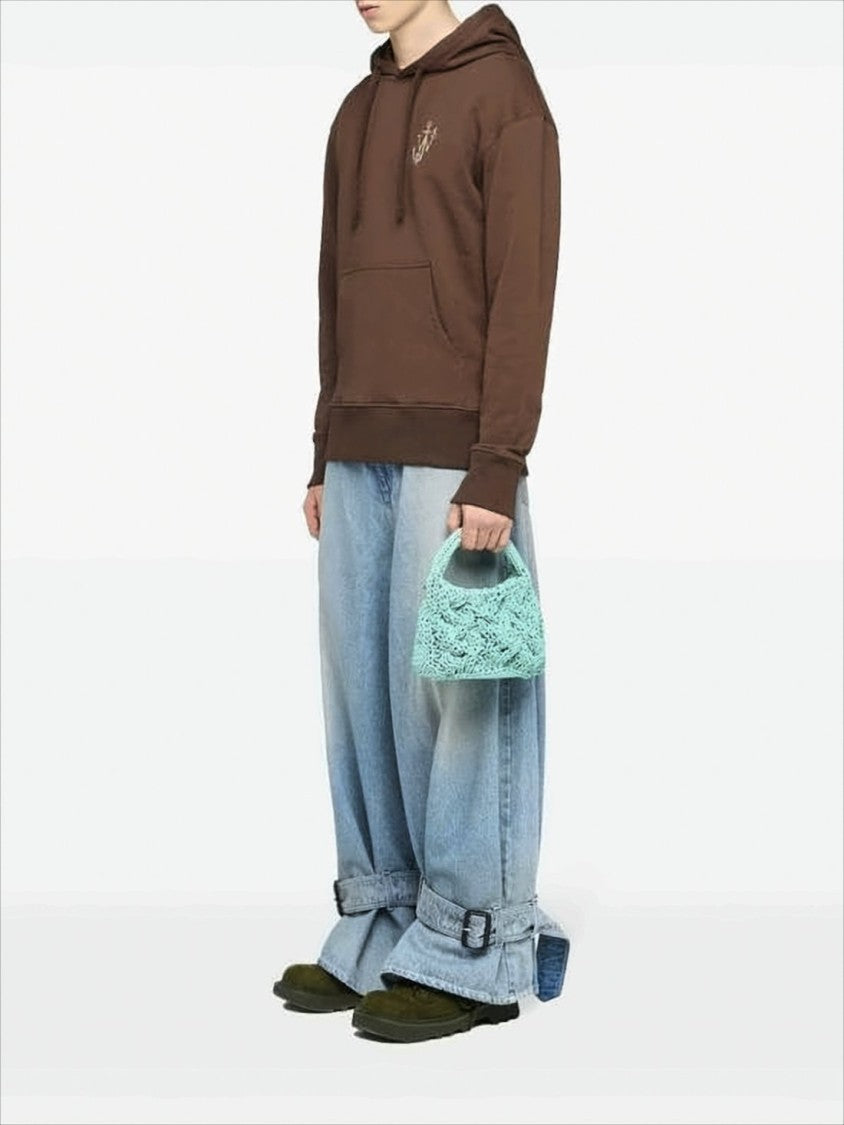 J. W. Anderson Relaxed Fit Brown Hoodie With Embroidered Logo