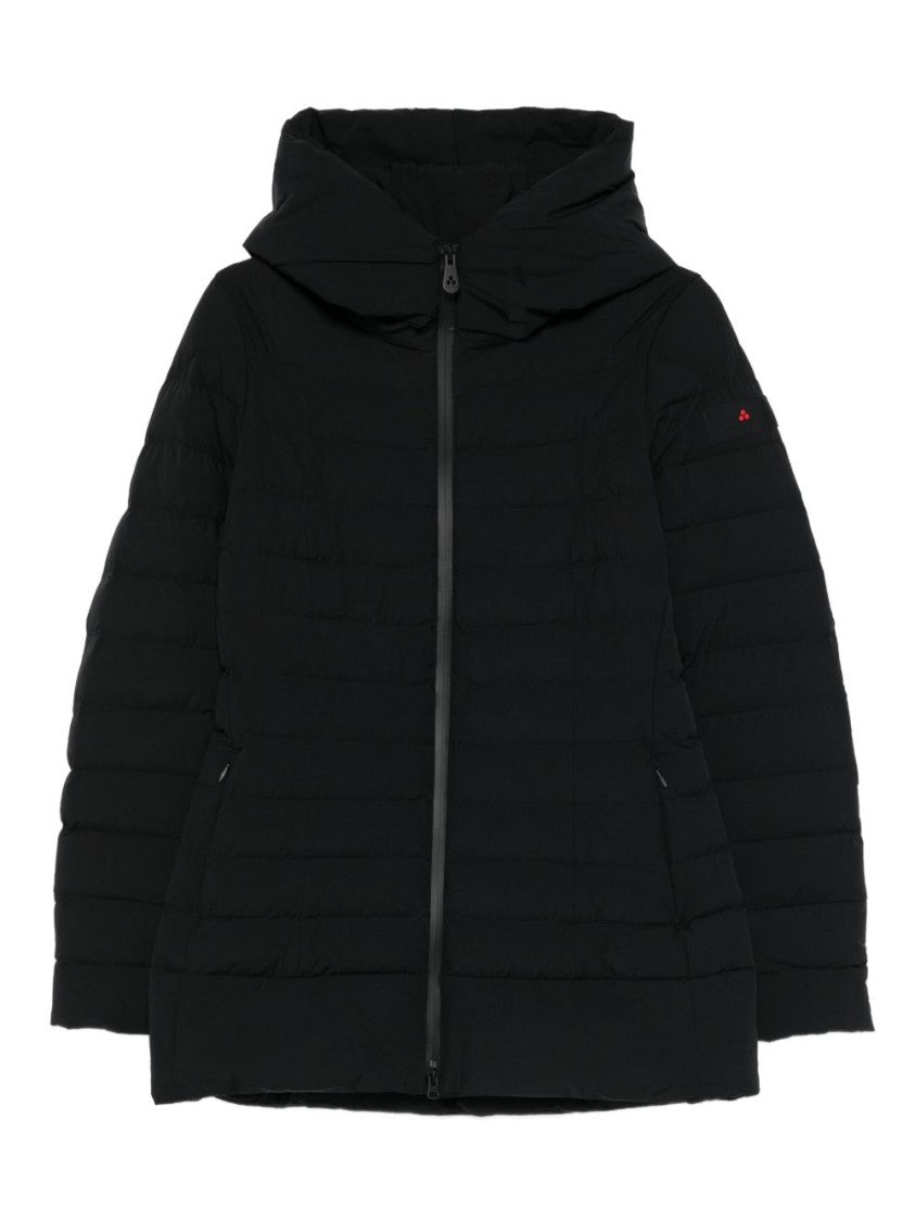 Peuterey Tailored Black Coat With Structured Collar And Minimalist Appeal