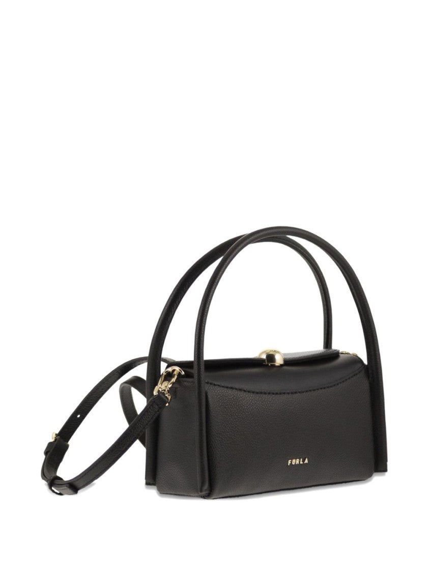 Furla Textured Leather Handbag With Structured Handle