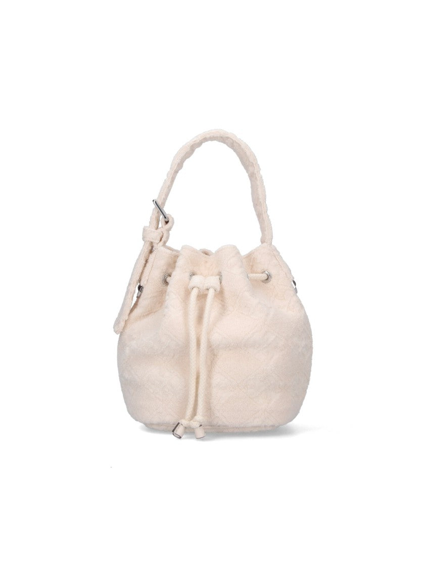Tory Burch T Monogram Small Bucket Bag – White