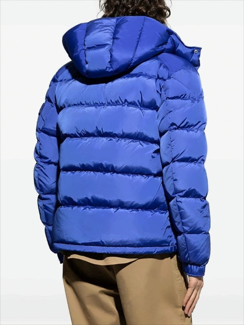 Moncler Quilted Blue Down Jacket With Finish