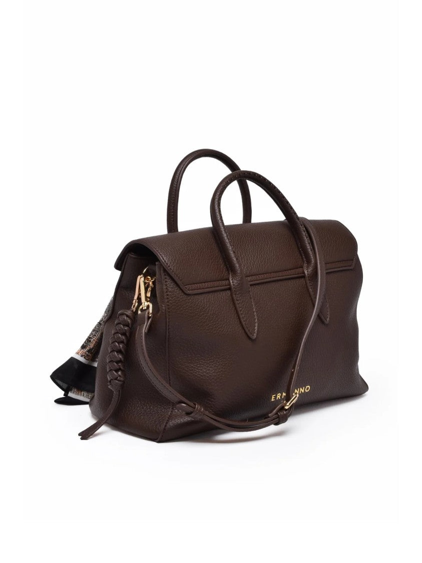Ermanno Firenze Ermanno Firenze Violet Handbag With Detachable Shoulder Strap And Gold Accents