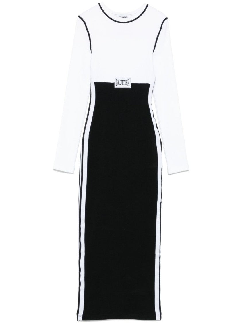 Jean Paul Gaultier Fitted Black/White Long Dress