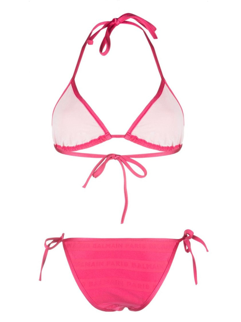 Balmain Triangle Bikini With Adjustable Ties