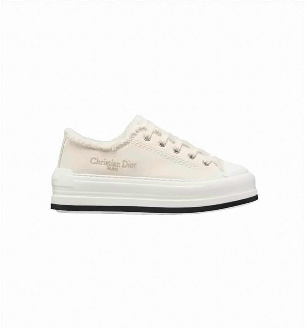 Christian Dior Low-Top Sneakers With Frayed Detail And Reinforced Toe Cap