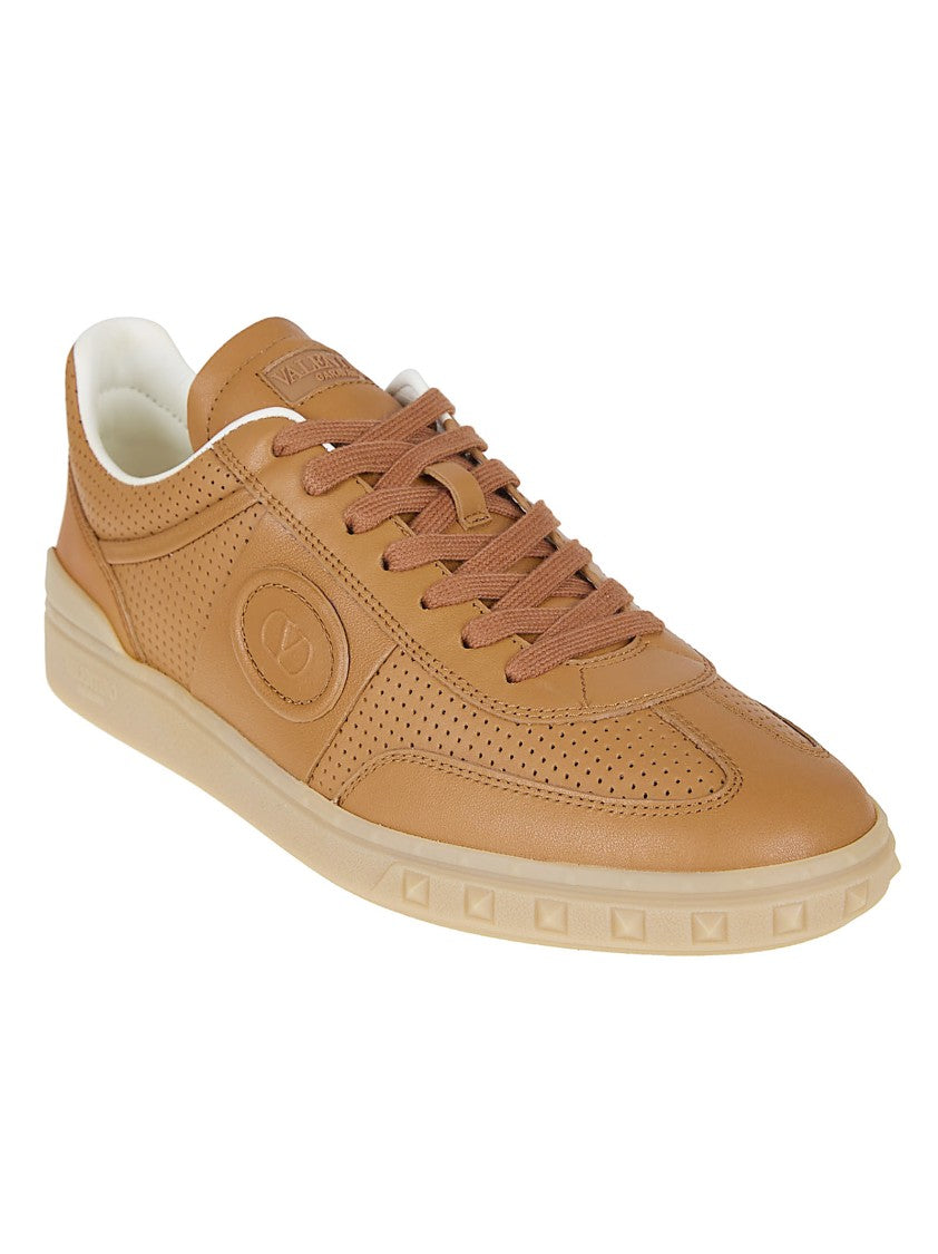 Valentino Garavani Perforated Nappa Leather Low-Top Sneakers With Signature Detailing