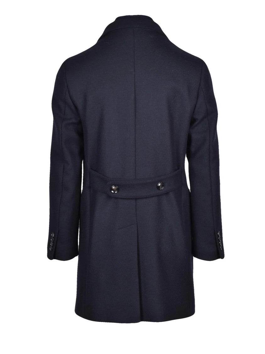 Savese Club Midnight Blue Wool-Blend Tailored Coat