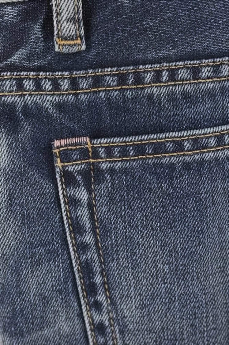 Acne Studios Mid-Length Wide-Leg Denim Pants With Faded Wash