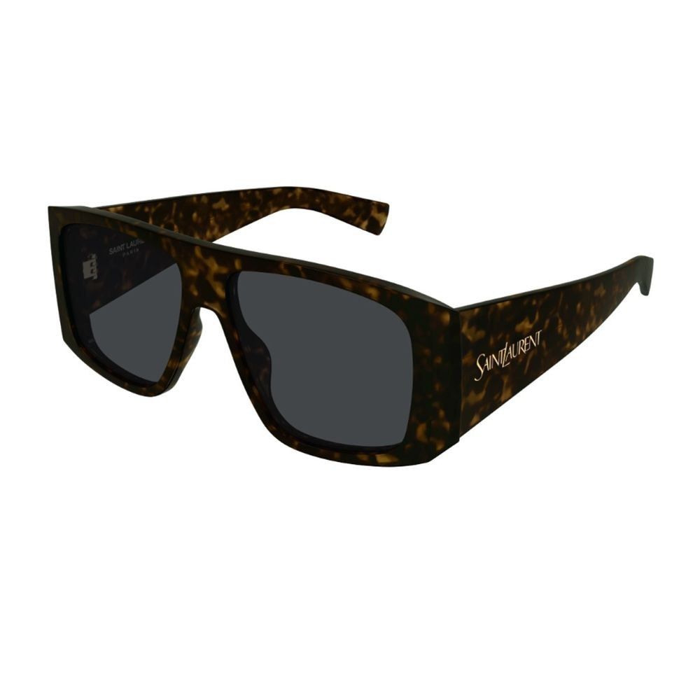 Saint Laurent Sl 832 Linea Sl Logo Oversized Rectangular Sunglasses In Dark Havana