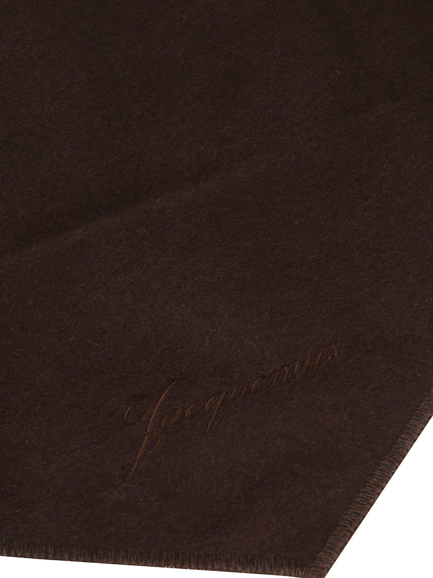 Jacquemus Triangle Cashmere Scarf In Rich Chocolate Brown