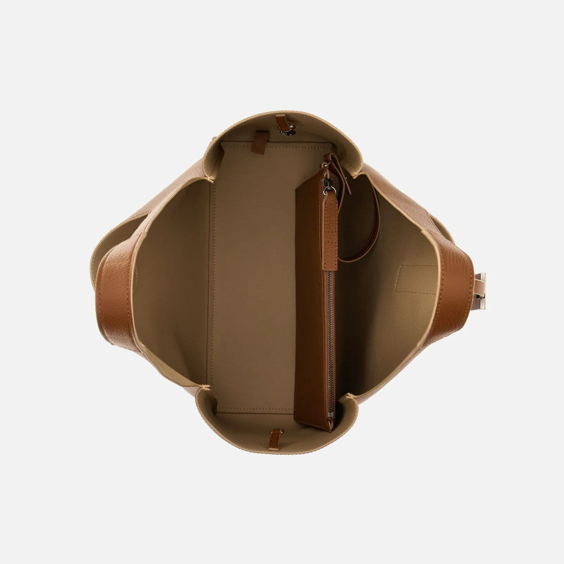 Hogan Brown Metallic Buckle Structured Tote Bag