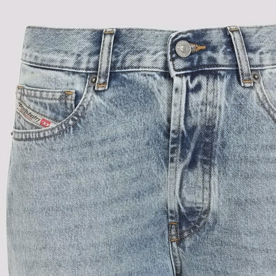 Diesel Light Wash Flared Cotton Denim Pants