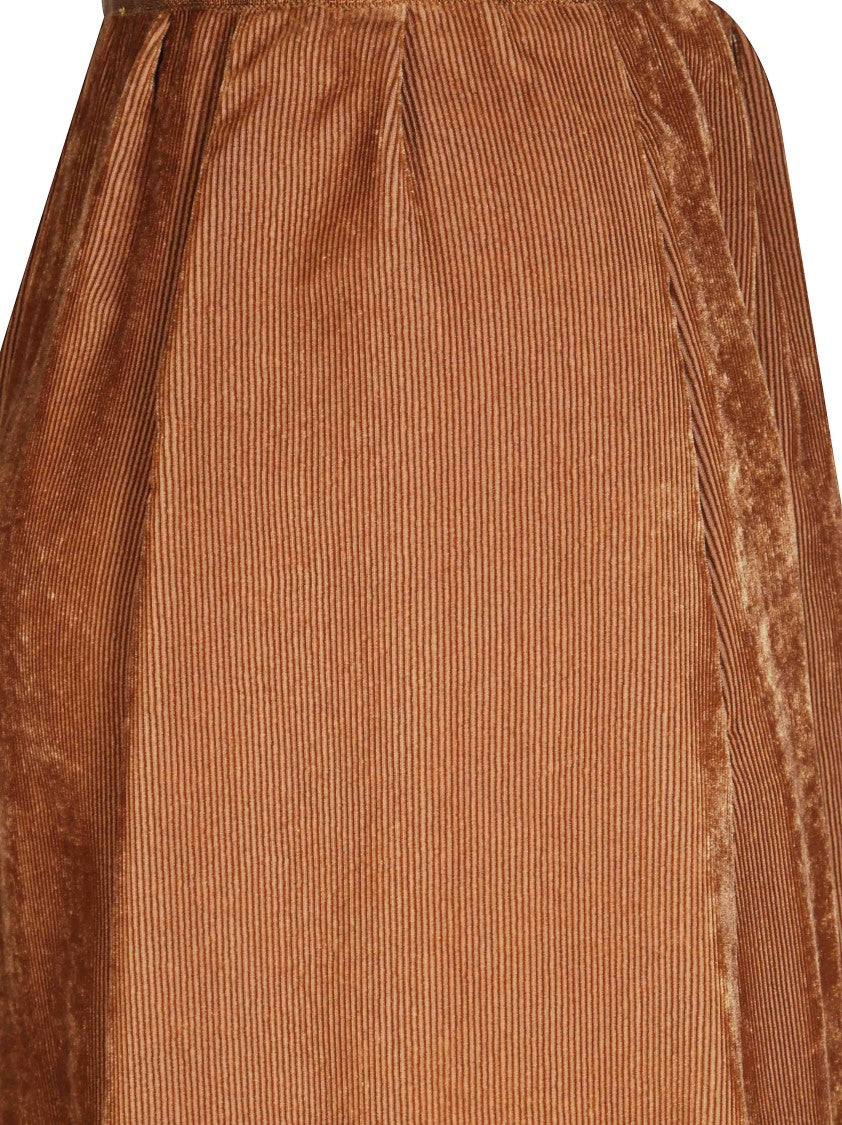 Forte Forte Fluid Ribbed Velvet Pleated Skirt