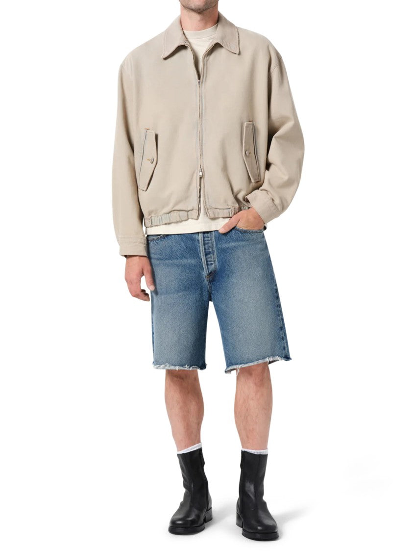 Agolde Denim Shorts With Five-Pocket Design And Frayed Hem