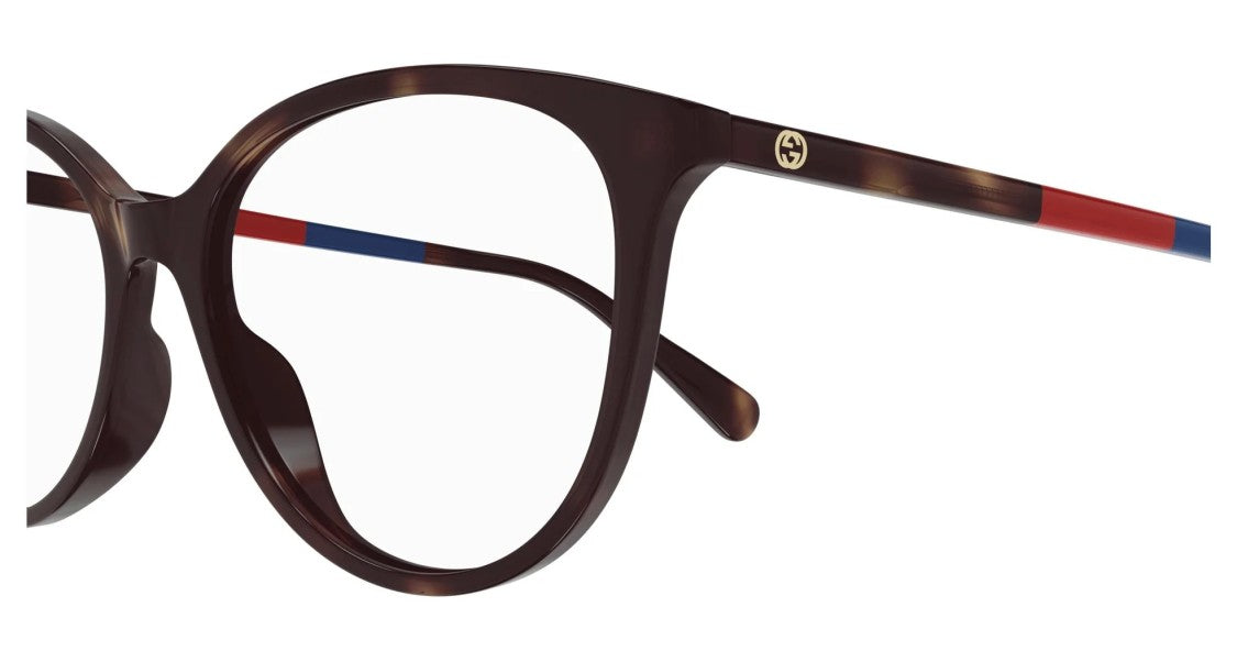 Gucci Havana Large Rounded Acetate Eyeglasses