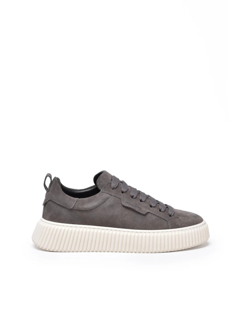 Antony Morato Grey Leather Sneakers