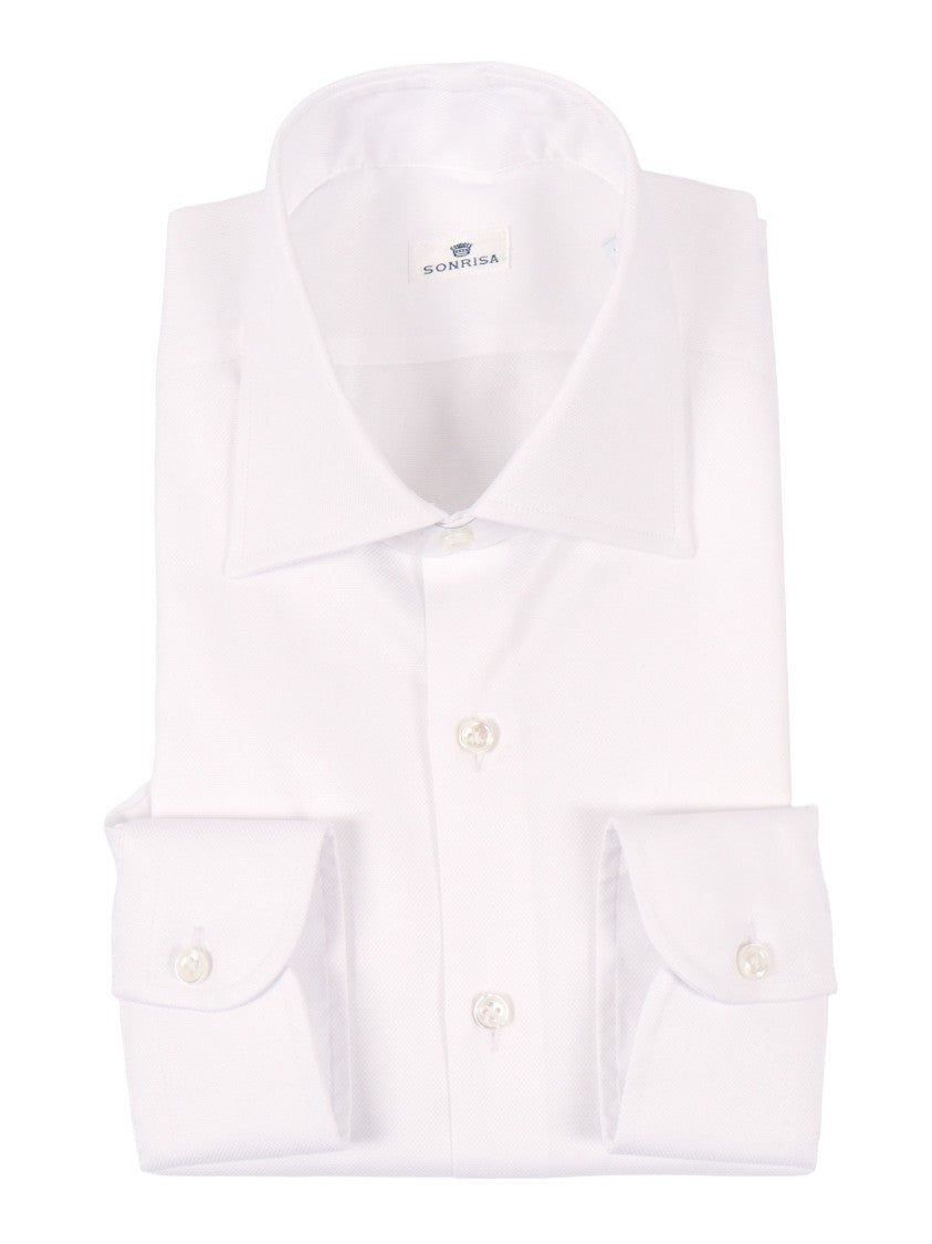 Sonrisa White Pointed Collar Casual Shirt