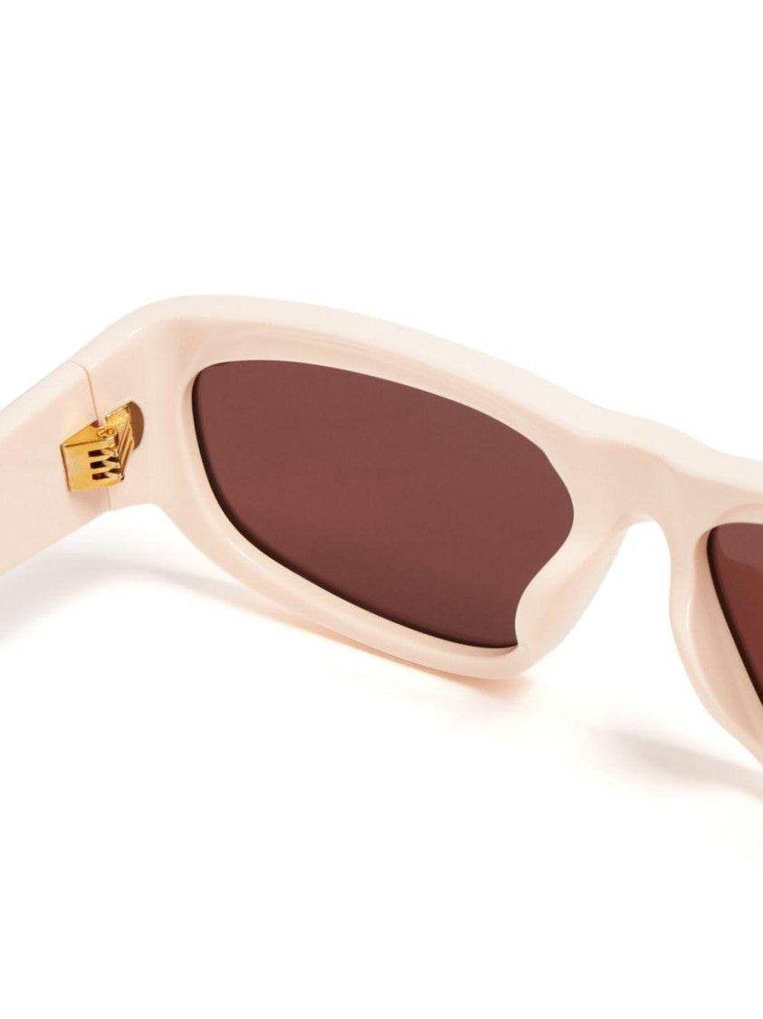 Linda Farrow Rectangular Frame Pilota Sunglasses With Glossy Finish