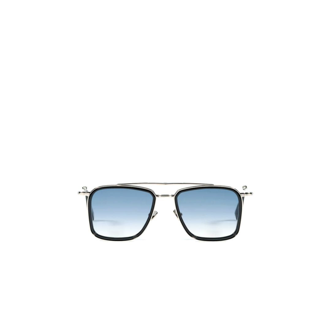 John Dalia Brad Rectangular Frame Sunglasses With Gradient Blue Tint