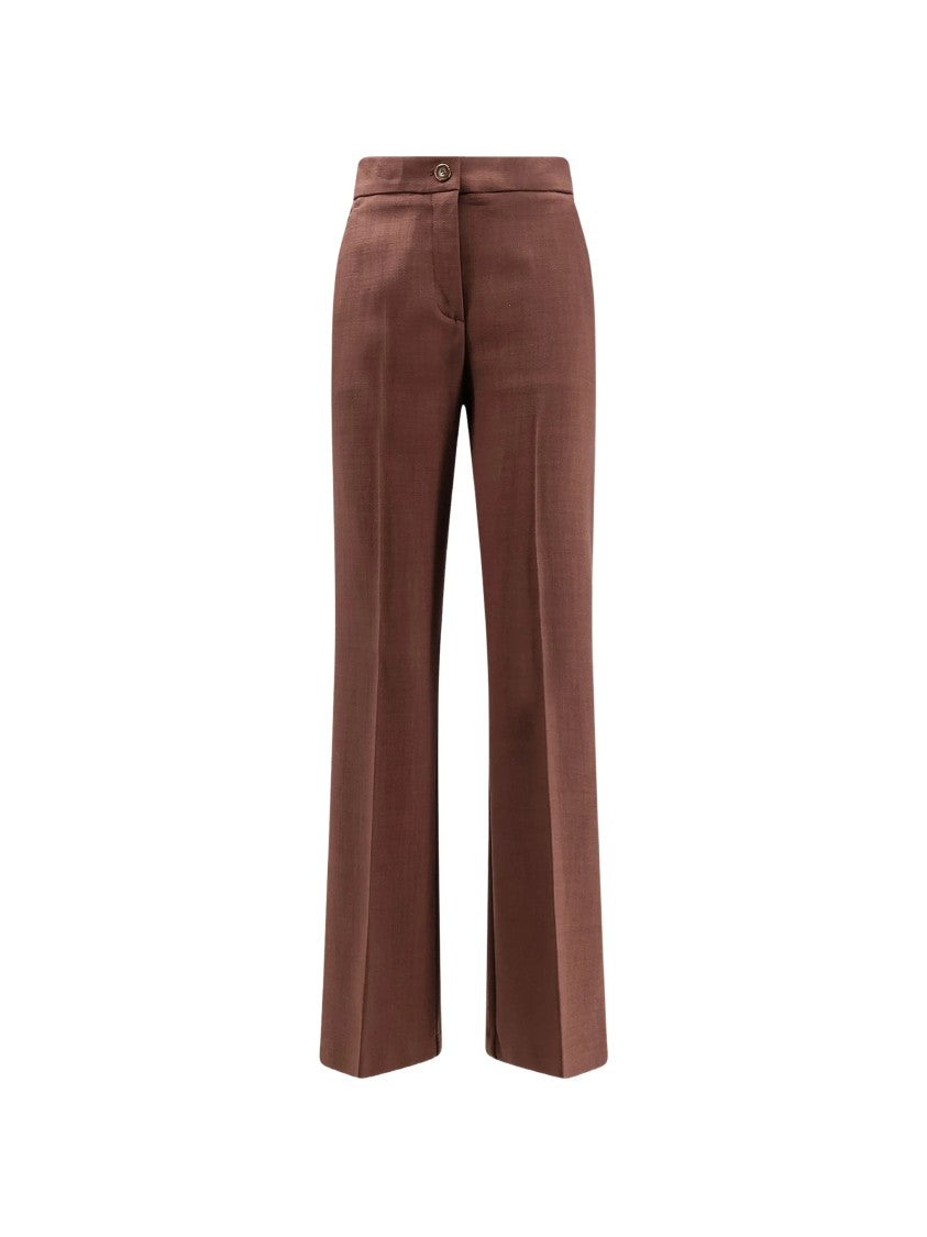 Pinko Brown New Serenidad Straight-Leg Tailored Pants