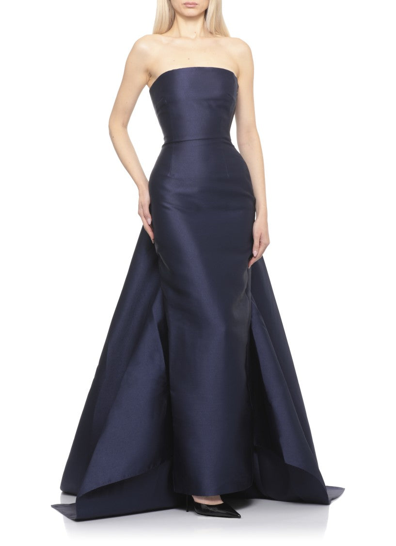 Solace London Imani Strapless Maxi Dress With Dramatic Rear Train
